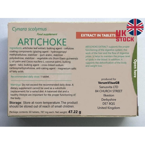 ARTICHOKE EXTRACT 100%, 8000mg, Vegan Frendly