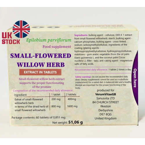 Epilobium parviflorum herbal extract, Willowherb, Small flower 800mg