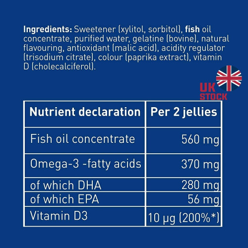 Moller's Omega-3 Jelly Fish Fruity Flavour Brain Immune System