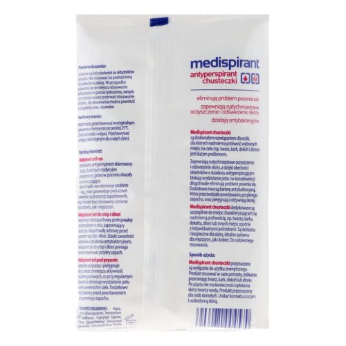 Medispirant, antiperspirant, wipes, 20 pcs.