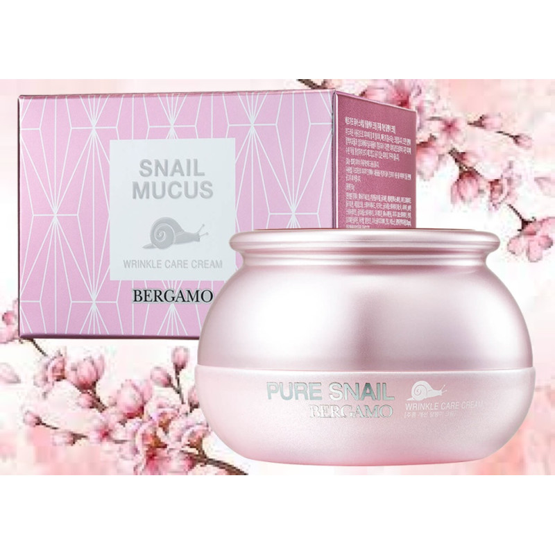 Face Cream with Pure Snail Mucus Extract with Aloe, Bergamo Korean Cosmetics