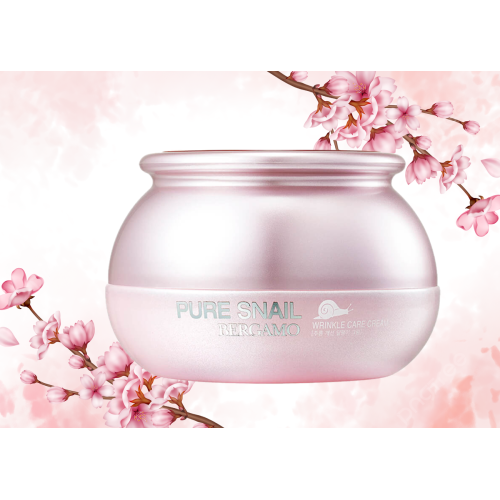 Face Cream with Pure Snail Mucus Extract with Aloe, Bergamo Korean Cosmetics