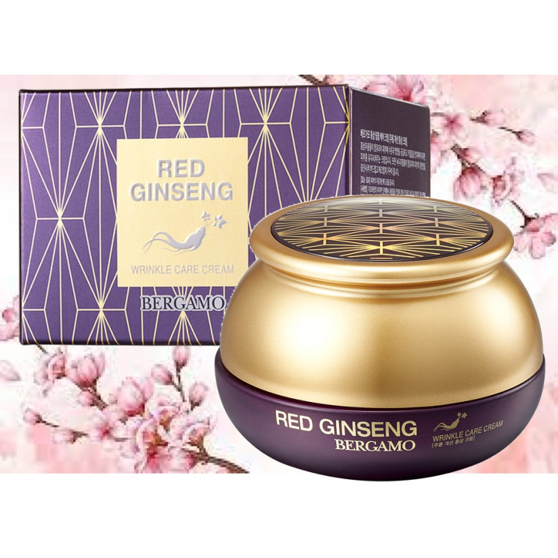 ANTI-WRINKLE FACE CREAM WITH RED GINSENG EXTRACT, Bergamo  Korean Cosmetics